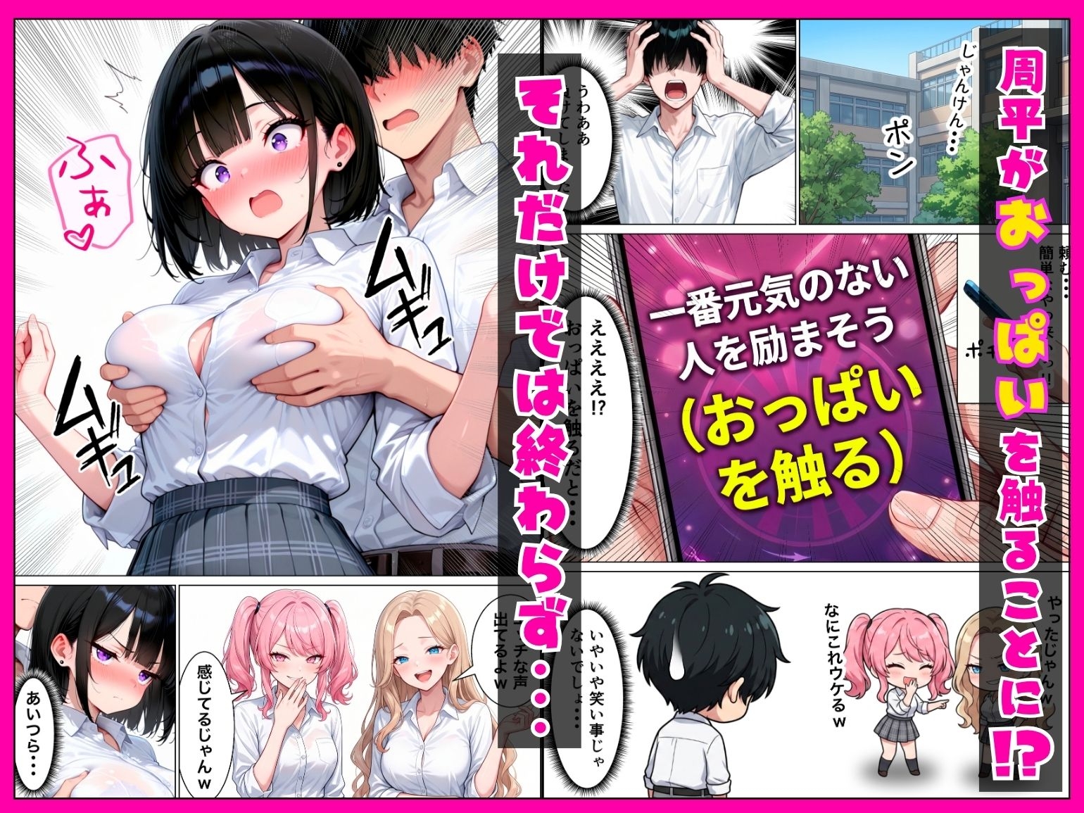 新入生のギャル3人組と罰ゲームアプリでハーレムセックスした話