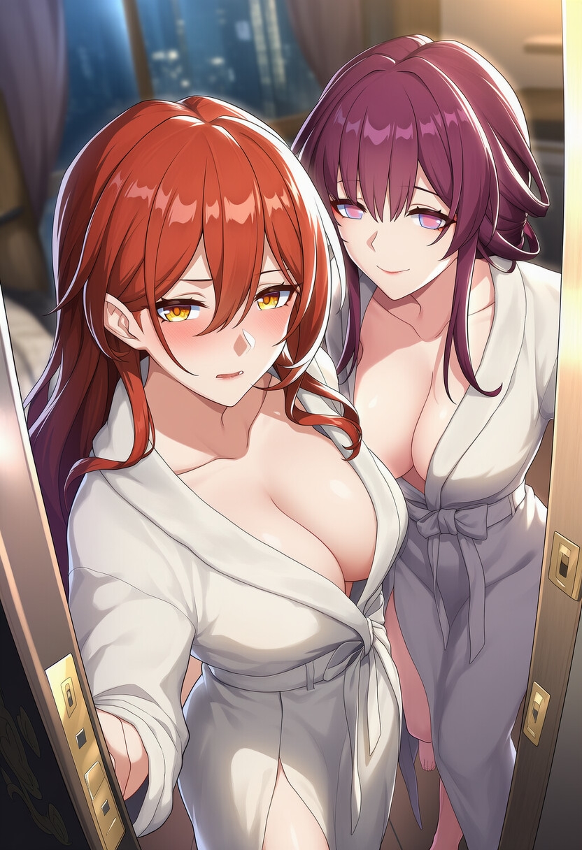 姫○&カ○カとホテルでイチャラブエッチ