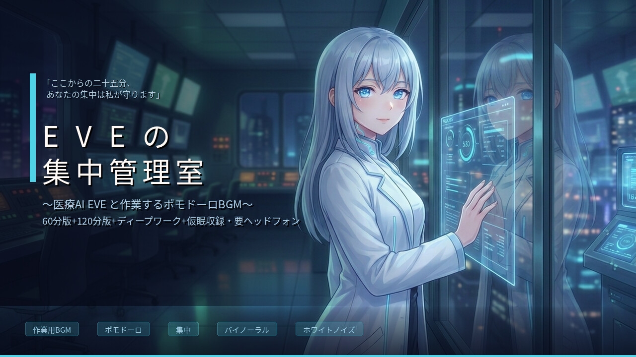 【作業用BGM】EVEの集中管理室 ～医療AIと25分×集中プロトコル～
