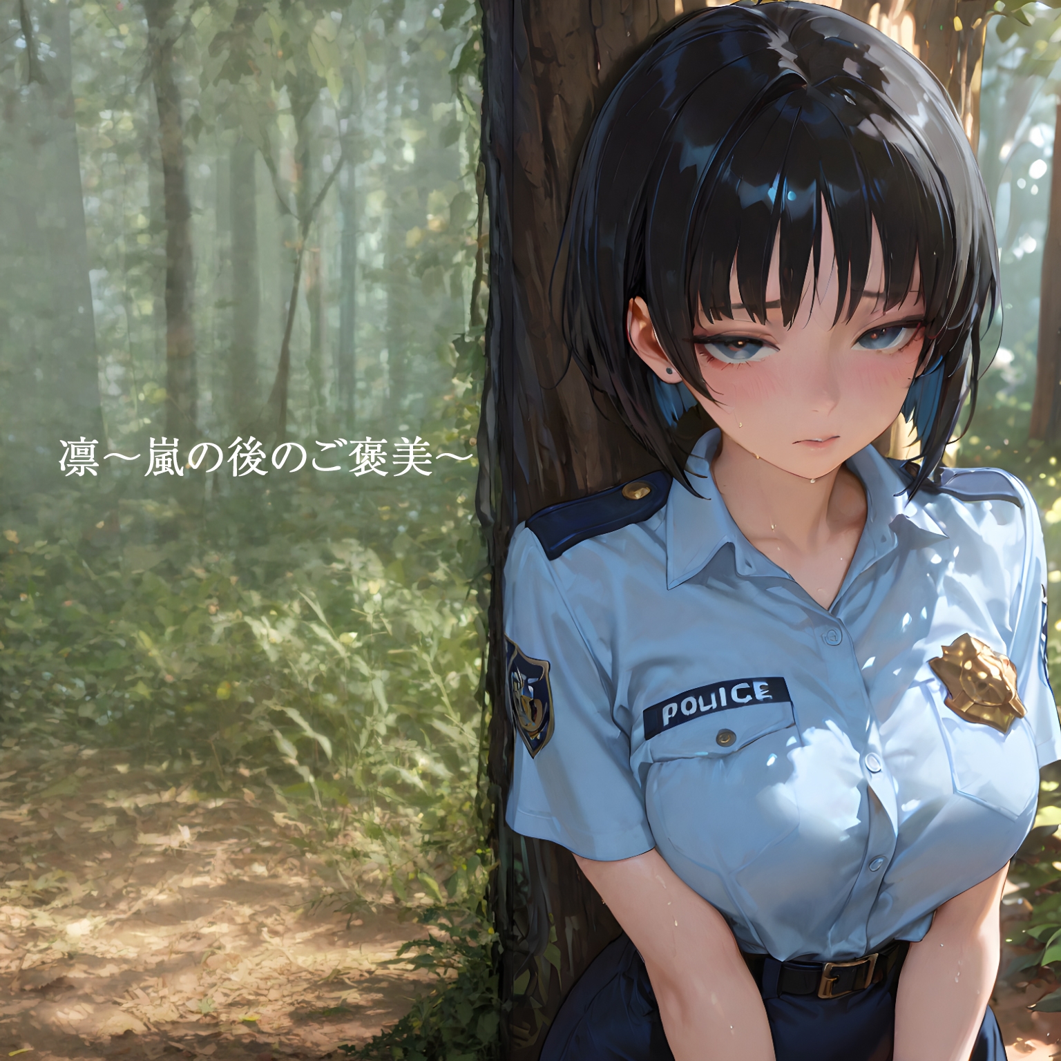 『凛〜嵐の後のご褒美〜』 【制服着崩し/手錠プレイ/青姦/放尿】女警官と木陰でお仕置きご褒美エッチ