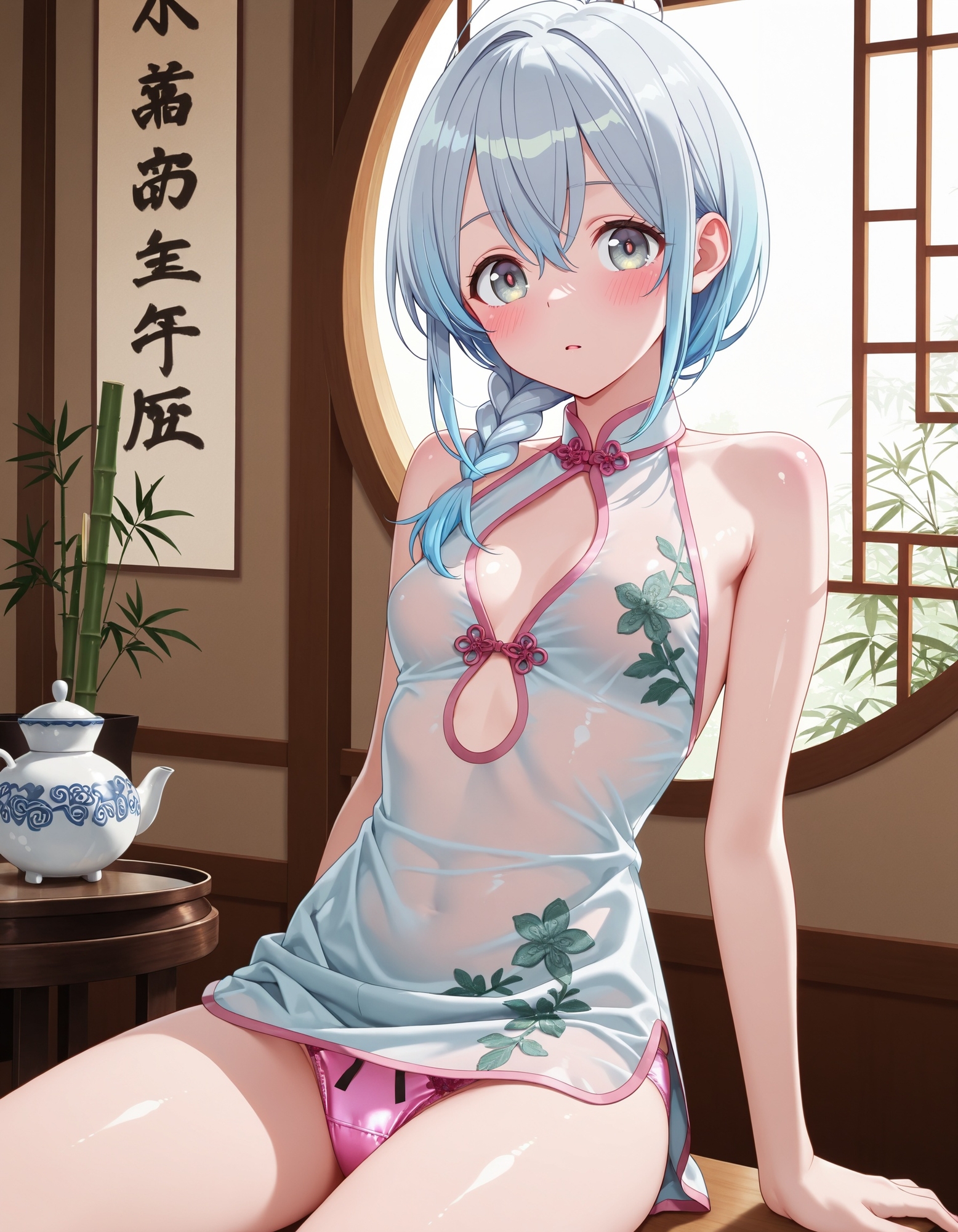 チャイナドレスでパンチラ6