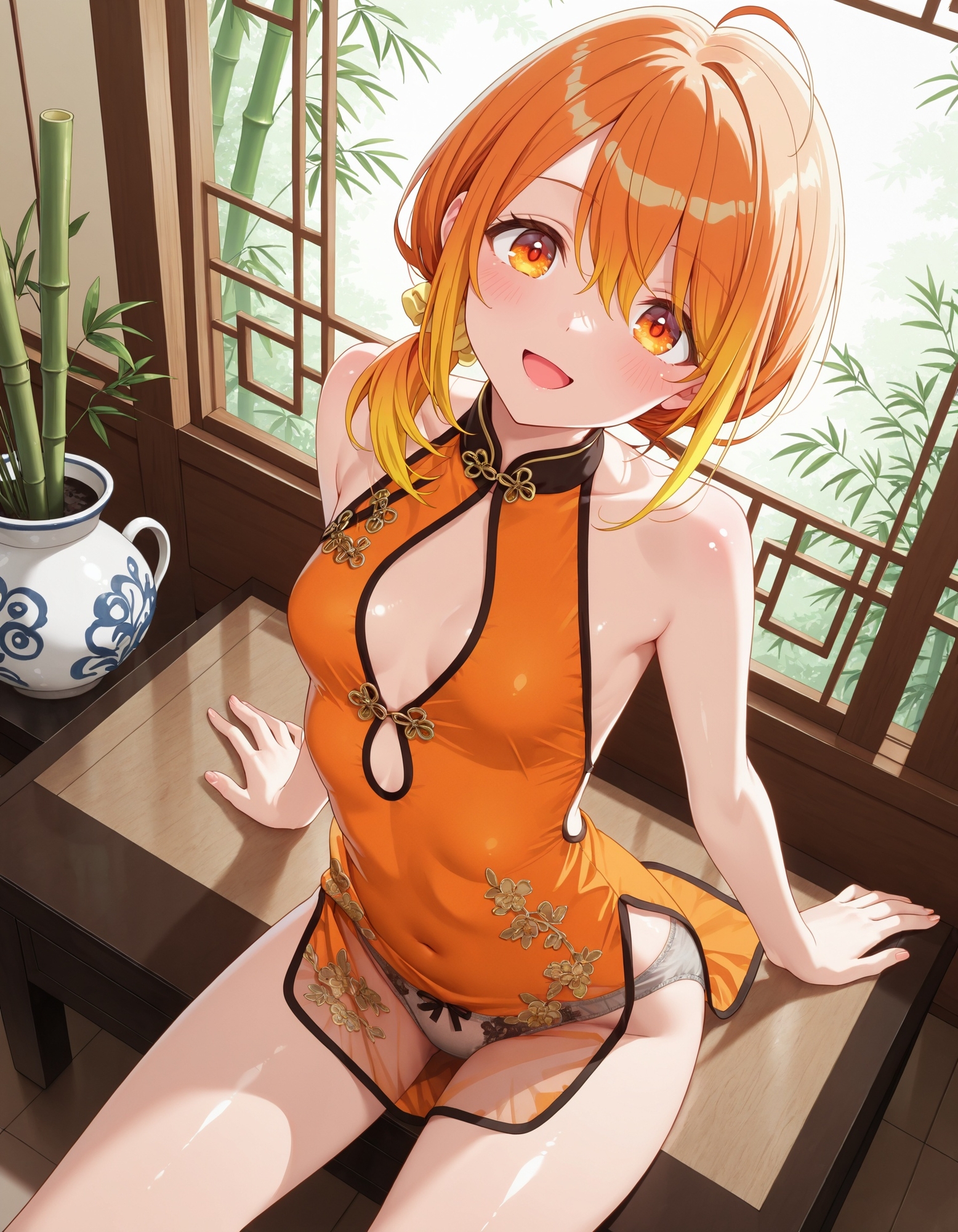 チャイナドレスでパンチラ6