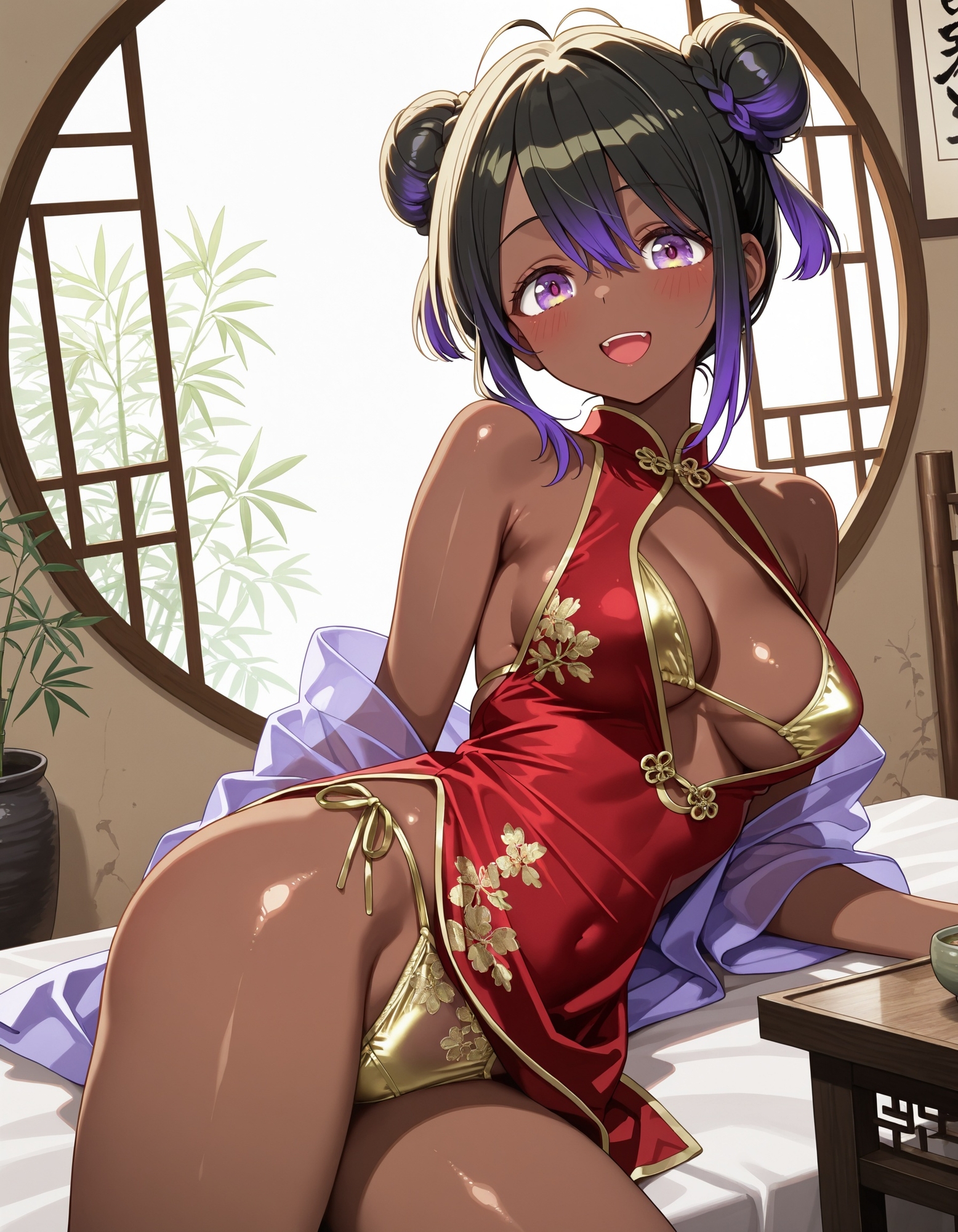 チャイナドレスでパンチラ6