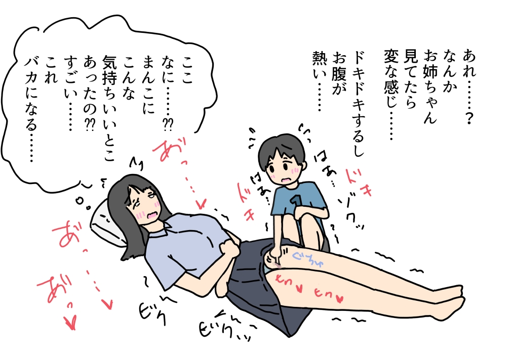 弟に割れ目をいじられて気持ちよくなっちゃうお姉ちゃんの話