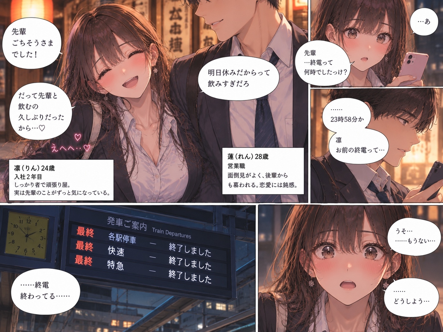 『終電を逃した会社の後輩を、家に泊めることになった。』