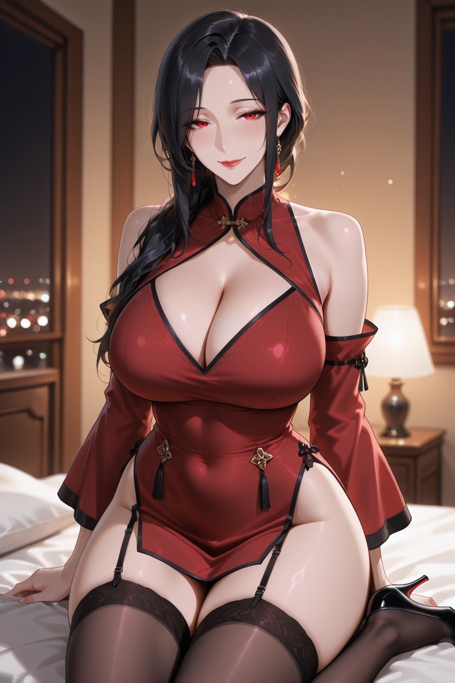夜窓・人妻 ～紅～ 酒紅チャイナドレスCG集