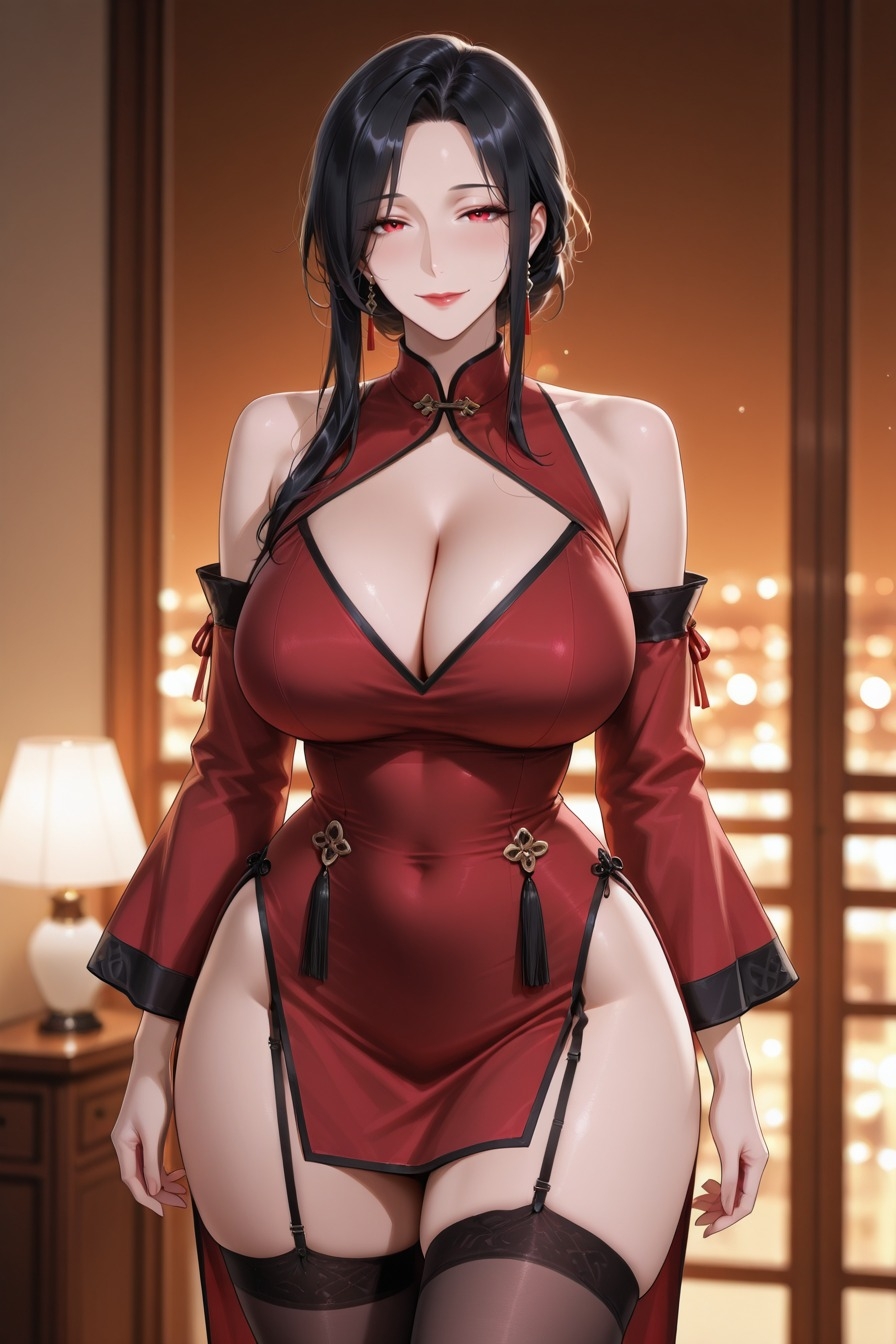 夜窓・人妻 ～紅～ 酒紅チャイナドレスCG集