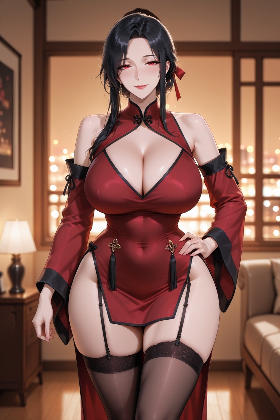 夜窓・人妻 ～紅～ 酒紅チャイナドレスCG集