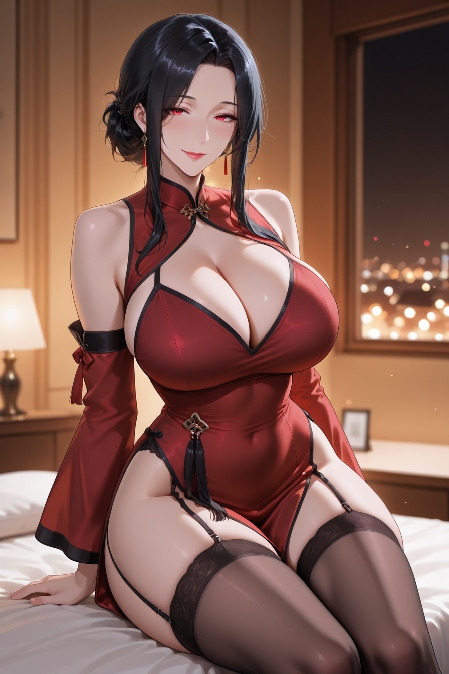 夜窓・人妻 ～紅～ 酒紅チャイナドレスCG集