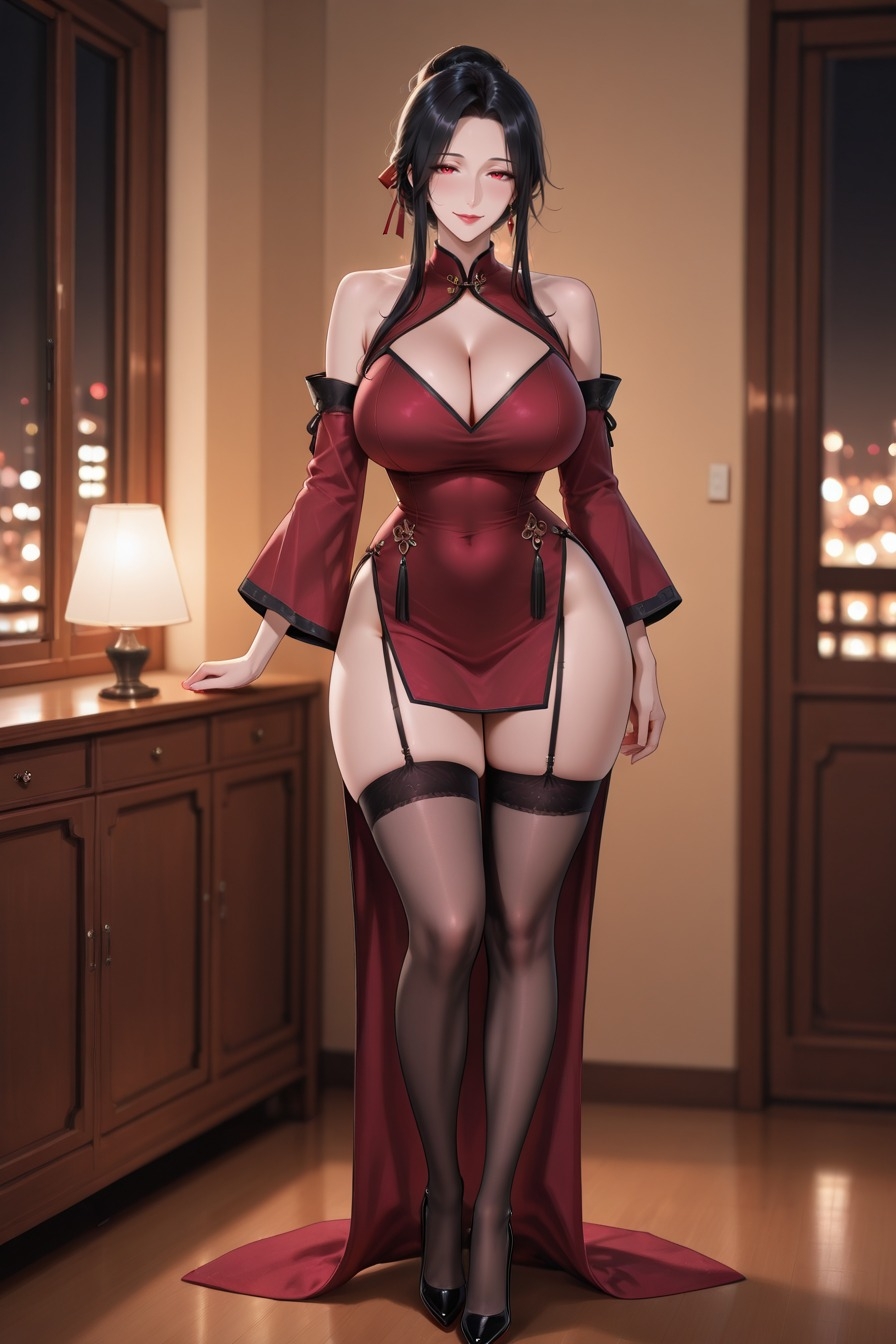 夜窓・人妻 ～紅～ 酒紅チャイナドレスCG集