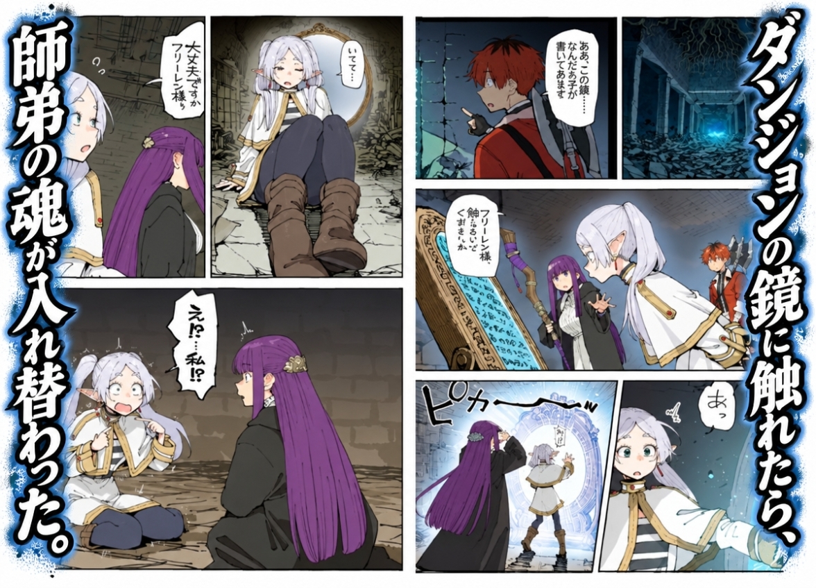 入れ替わった師匠と弟子に朝まで搾られる話