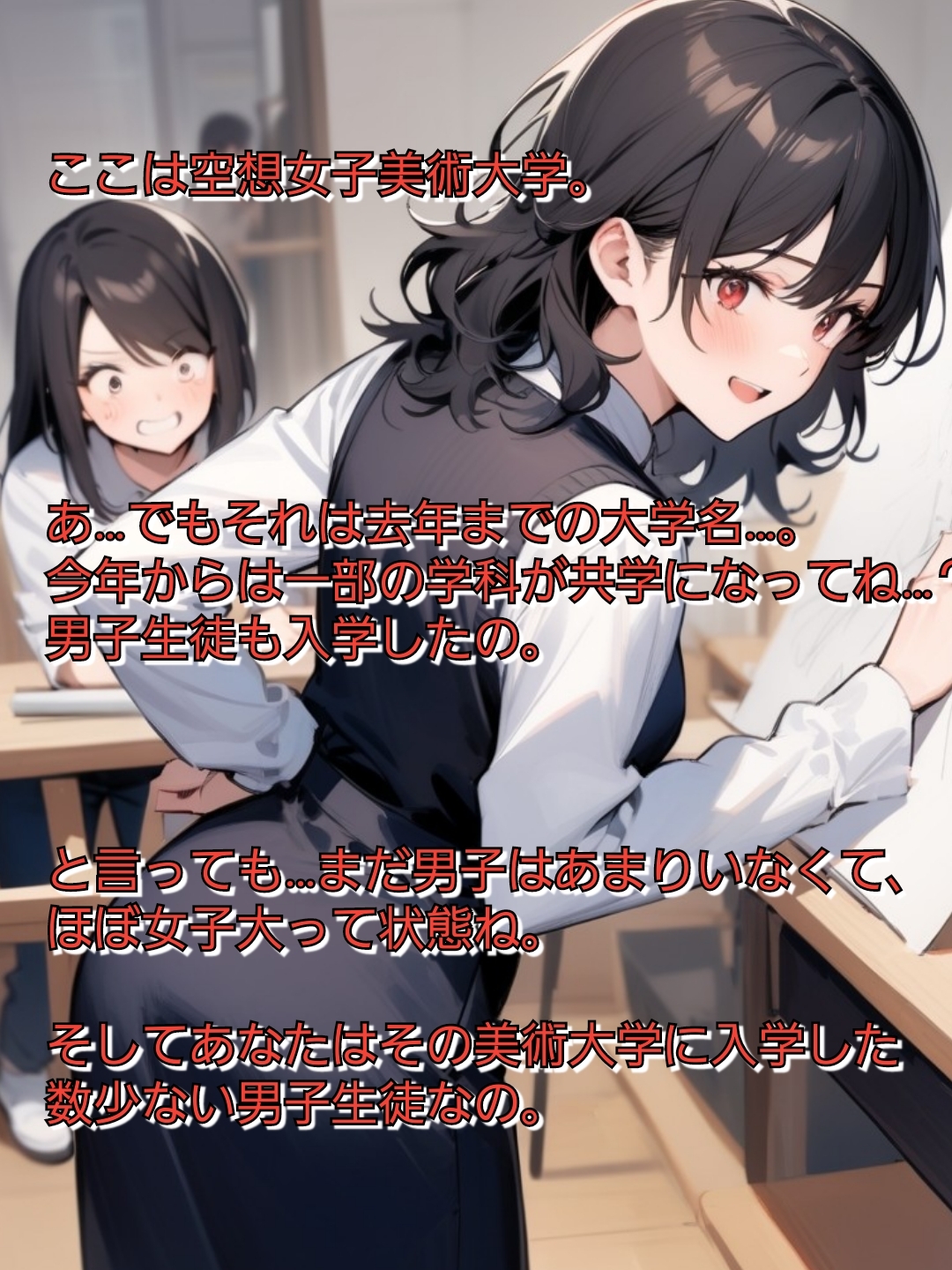 短小包茎マゾ向けCFNMストーリー きみのおちんちん笑ってあげる！ 【女子美大のヌードモデル編(1)】