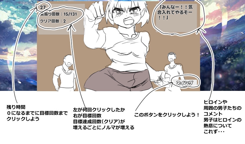 熱血フルスイング野球少女！！～クリックゲーム～