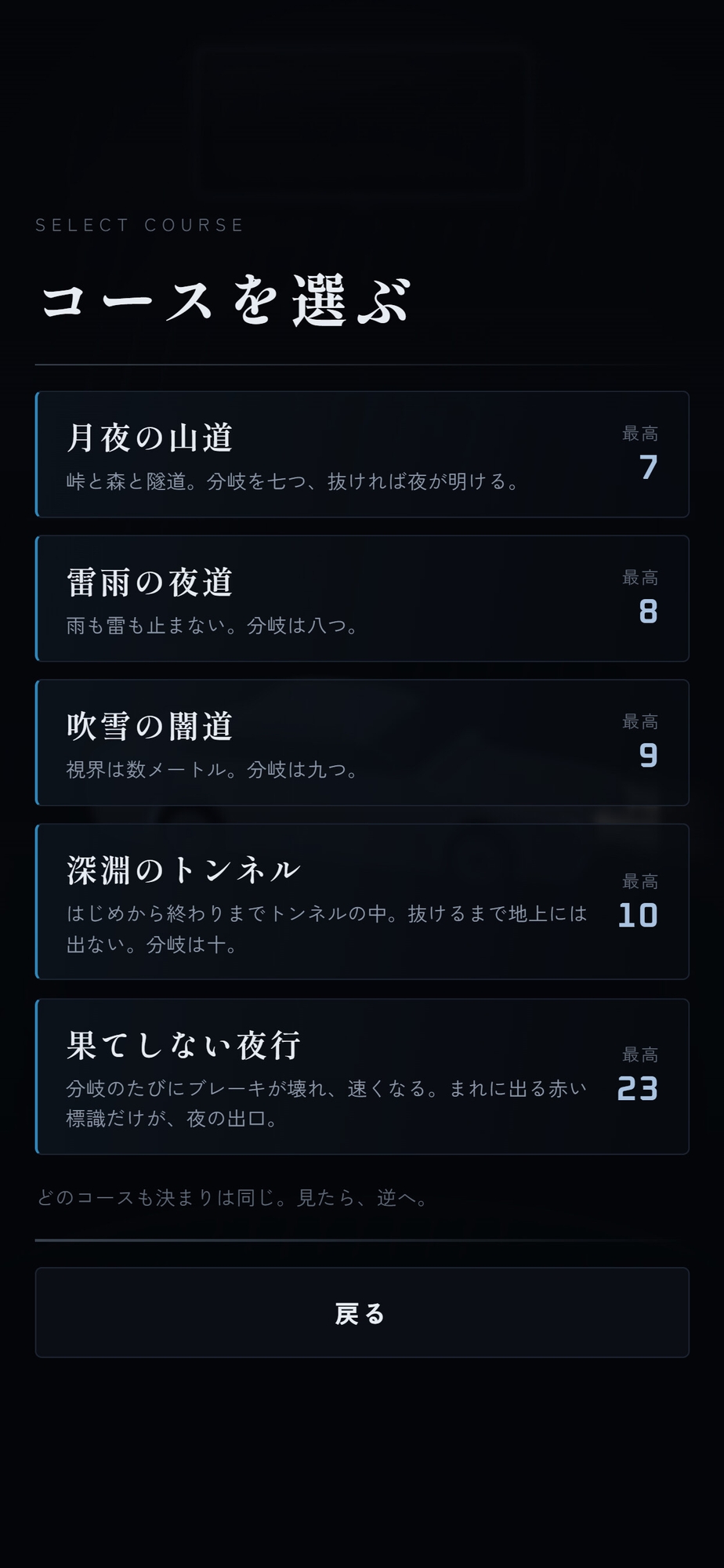 真夜い道ドライブ