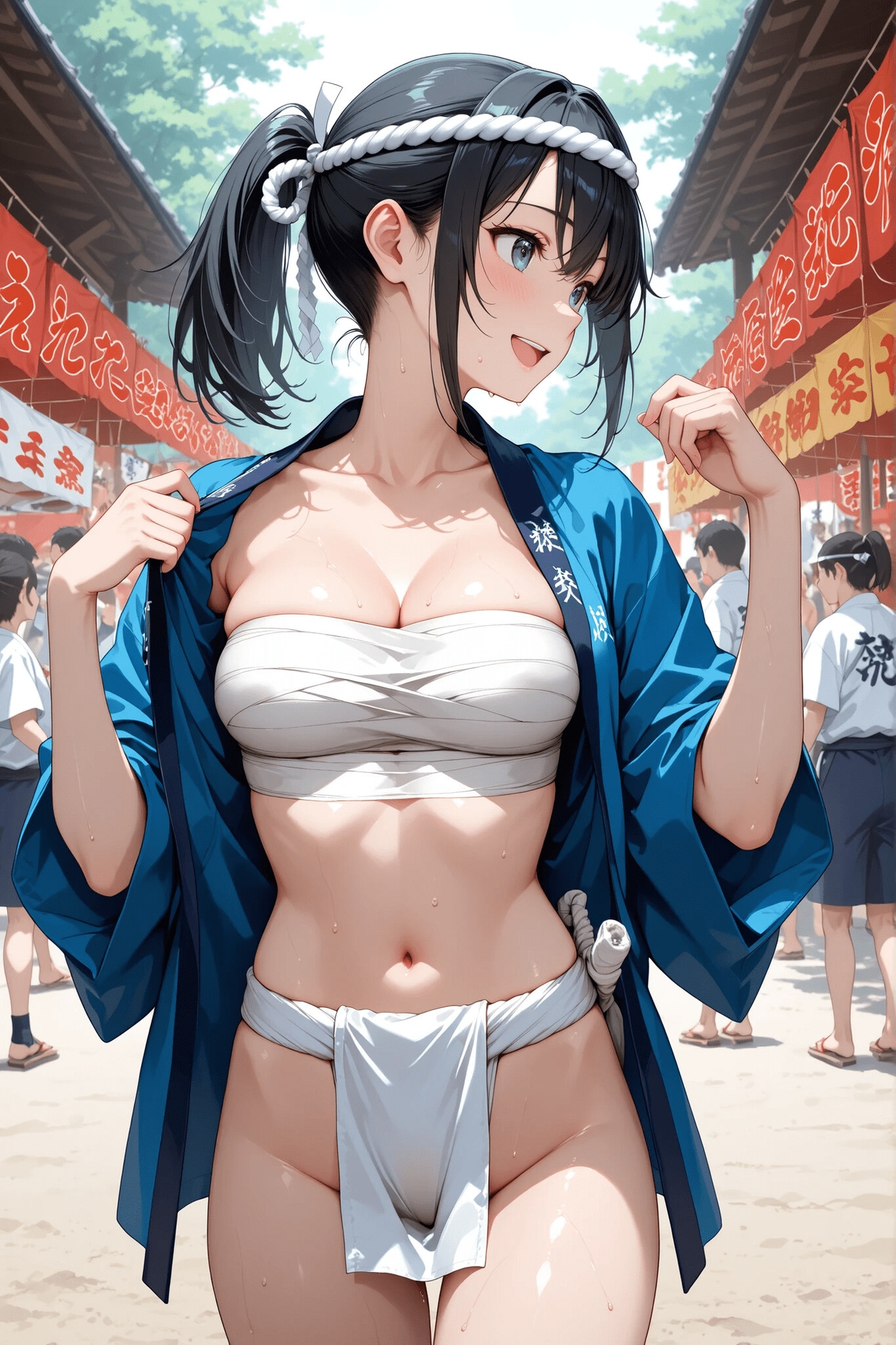 祭り装束女性と着たままえっち！1年ぶりのえっちな祭りを楽しもう！