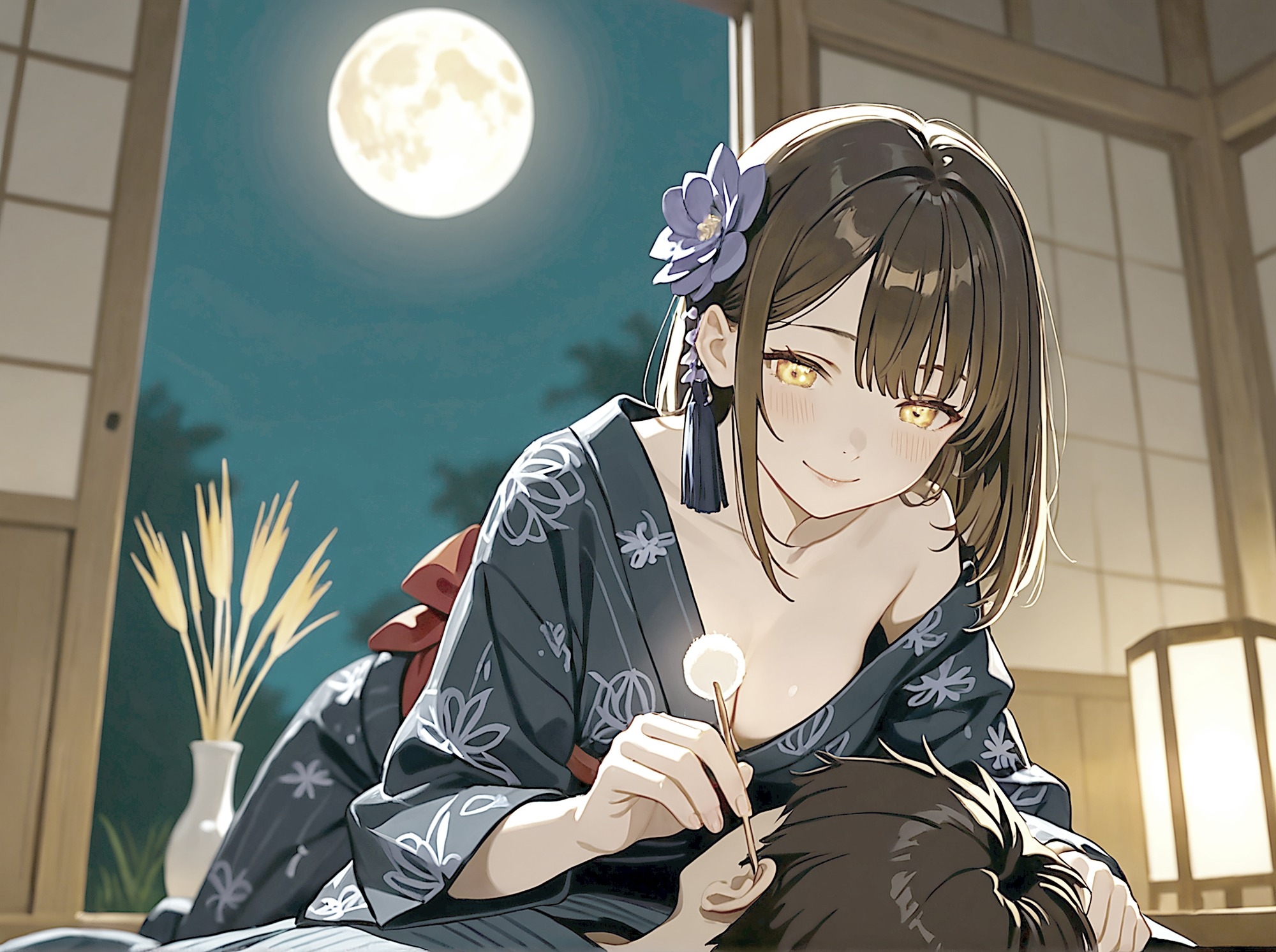 【十五夜×縁側膝枕】あやかの湯宿ささやき日記 第二十一夜 月見の耳かき【耳かき・添い寝・囁きASMR】 – Preview 2