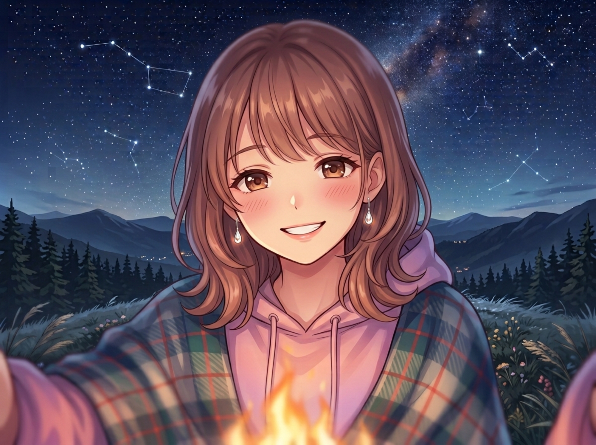 星空と焚き火の夜〜耳元でささやくパチパチの音と、ぎゅっと抱きしめるぬくもり〜彼女読み聞かせ・情景ASMRシリーズ第1弾 – Preview 2
