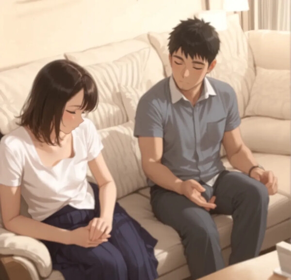 「だめ…家族の家なのに…」PTA資料を届けに来た42歳男に、夫のいないリビングで全身舐め尽くされる不貞密会