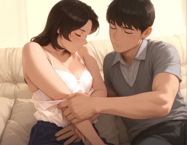 「だめ…家族の家なのに…」PTA資料を届けに来た42歳男に、夫のいないリビングで全身舐め尽くされる不貞密会