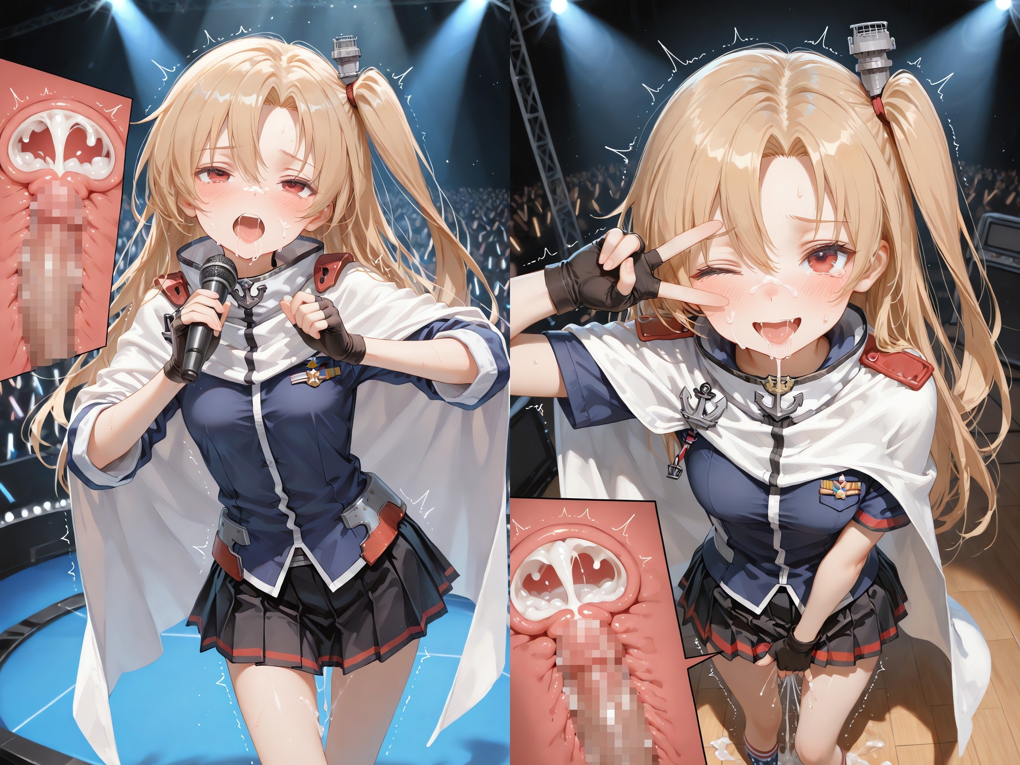 魔法の転送装置で終わらない熱狂注入ライブ 〜艦船5人×ライブ・V配信・電車・街中〜(ボテ腹・断面図・透過あり) – Preview 3