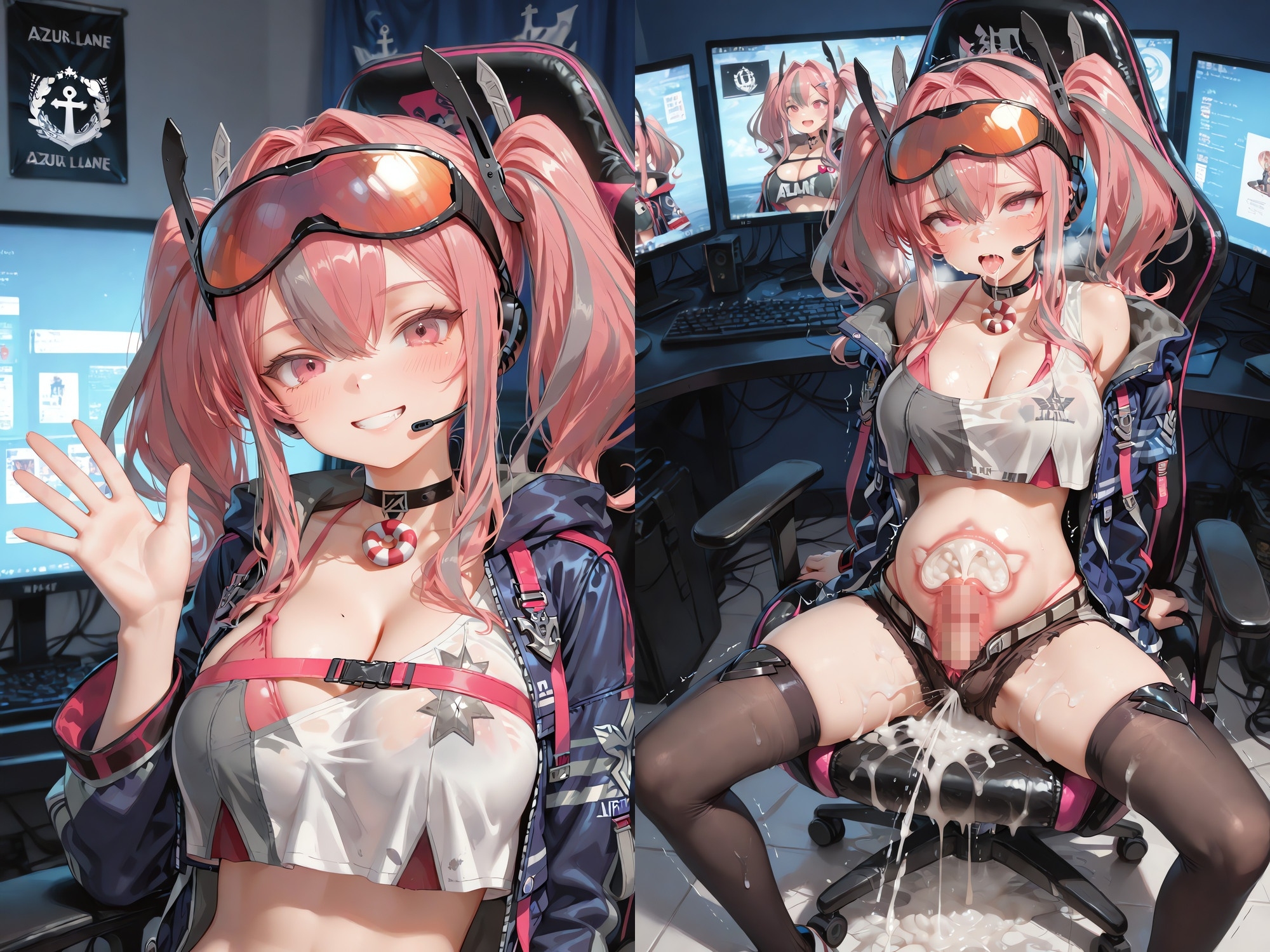魔法の転送装置で終わらない熱狂注入ライブ 〜艦船5人×ライブ・V配信・電車・街中〜(ボテ腹・断面図・透過あり) – Preview 6