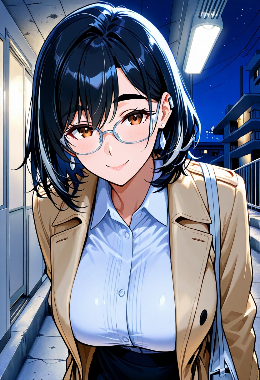 メガネOLあおいと泊まっていったあとで。