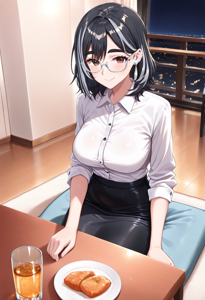 メガネOLあおいと泊まっていったあとで。