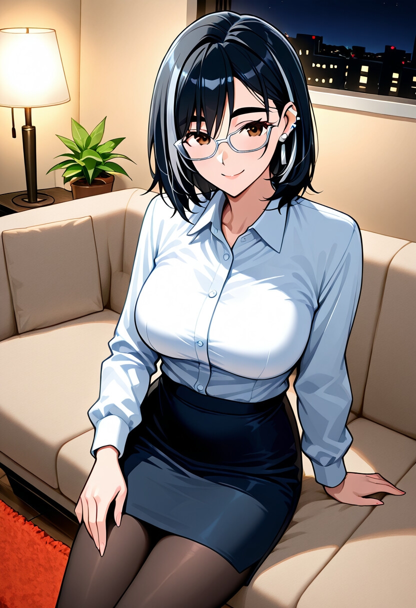 メガネOLあおいと泊まっていったあとで。