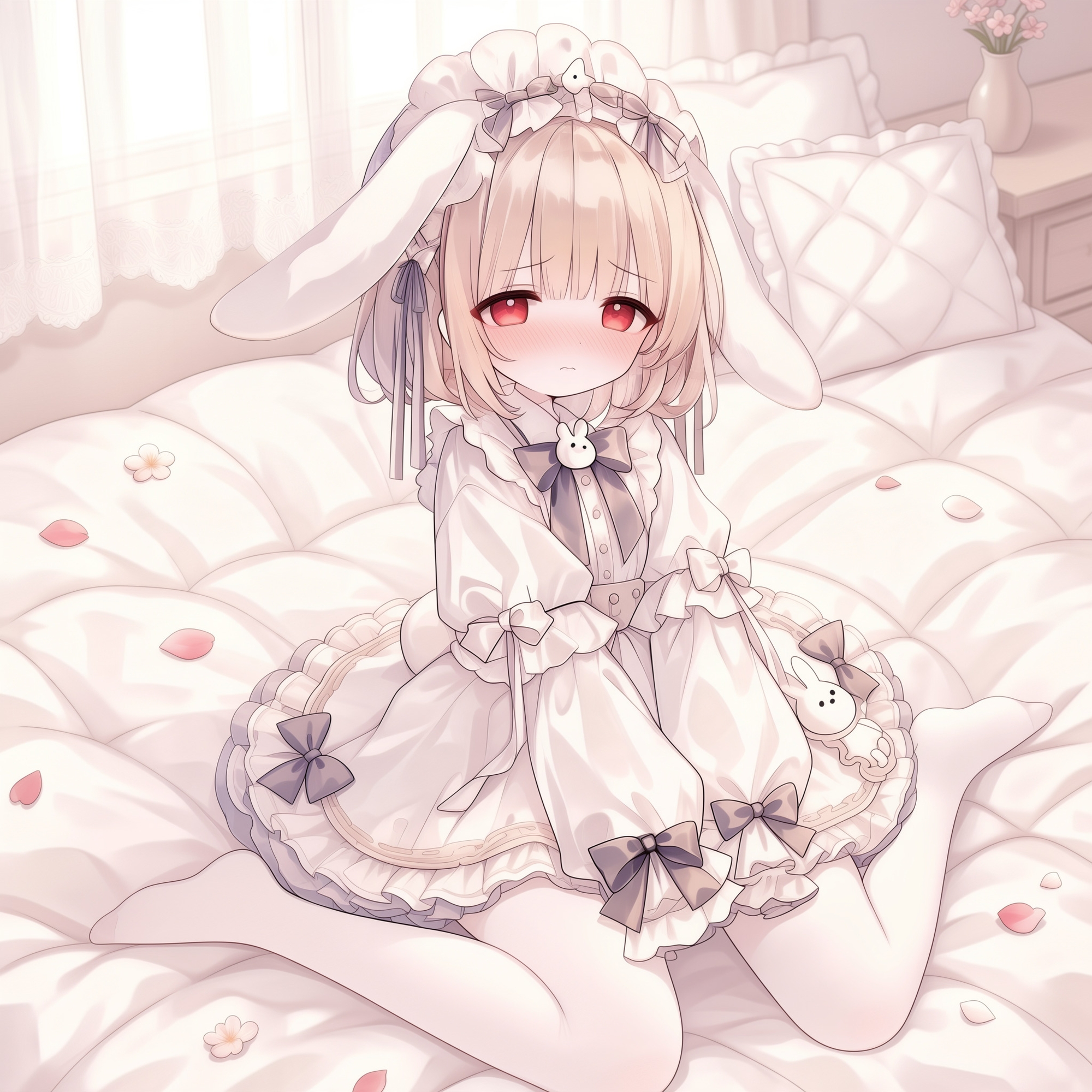 匂いフェチな白タイツうさみみ〇女の発情おねだりお仕置き交尾