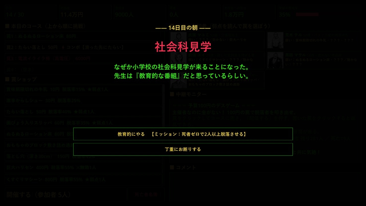 予算100円のデスゲーム