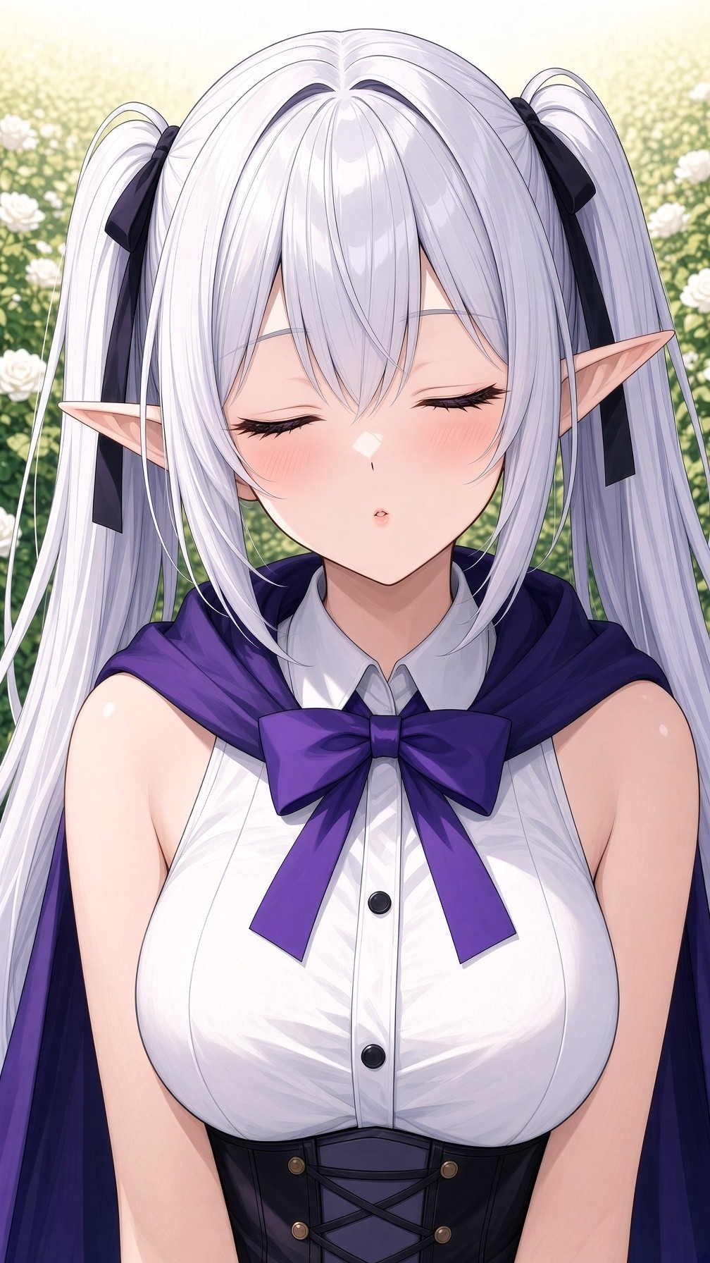 【壁紙/ロック画面】銀髪エルフの魔導姫ゼルモリア 見本11枚