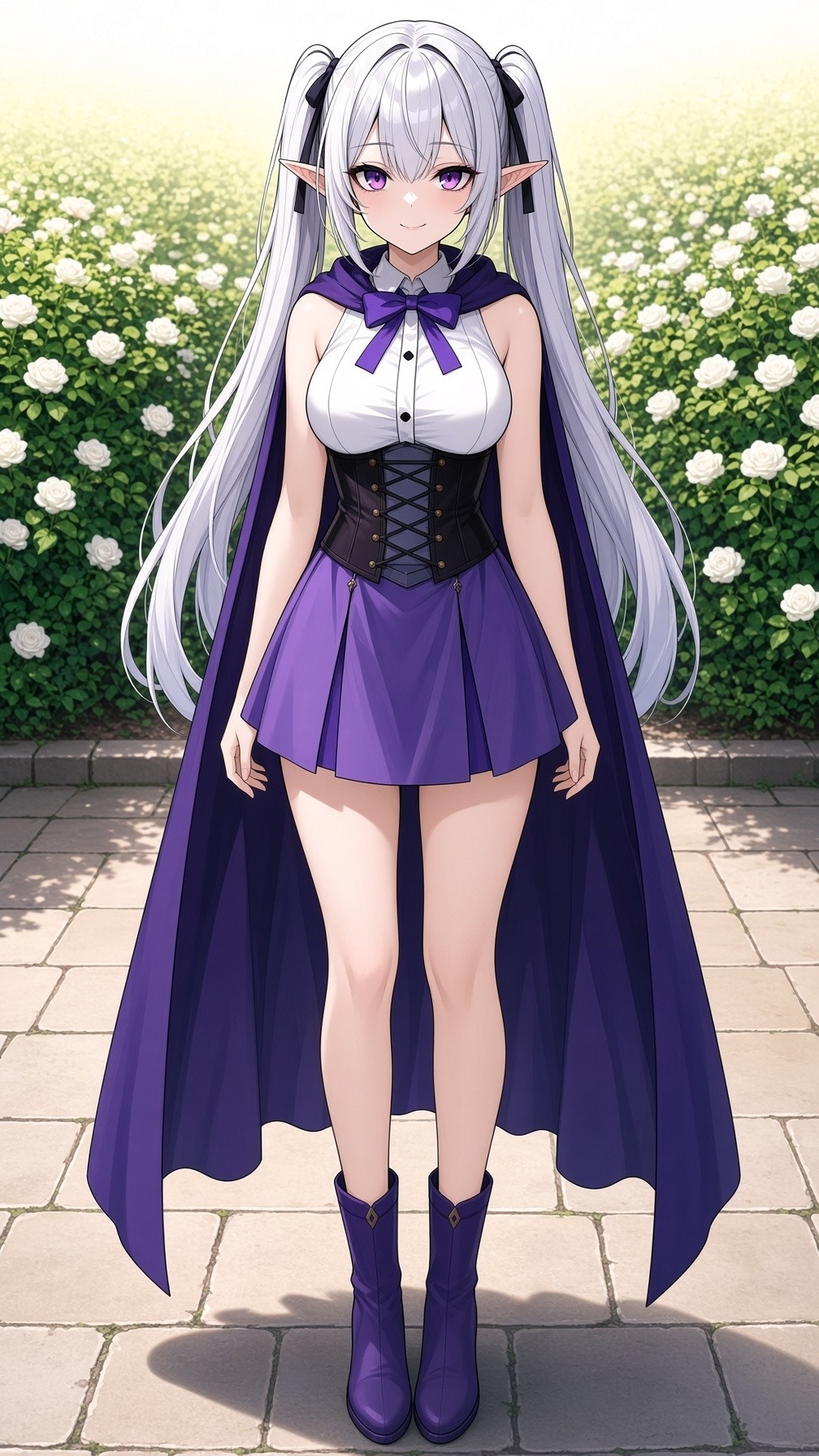 【壁紙/ロック画面】銀髪エルフの魔導姫ゼルモリア 見本11枚