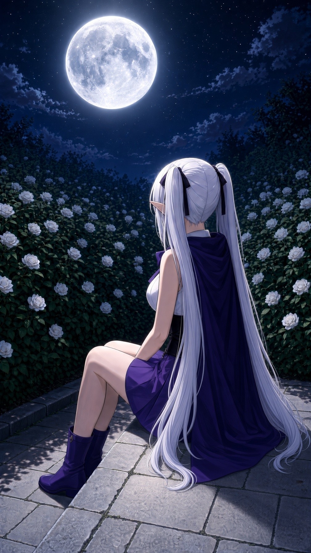 【壁紙/ロック画面】銀髪エルフの魔導姫ゼルモリア 見本11枚