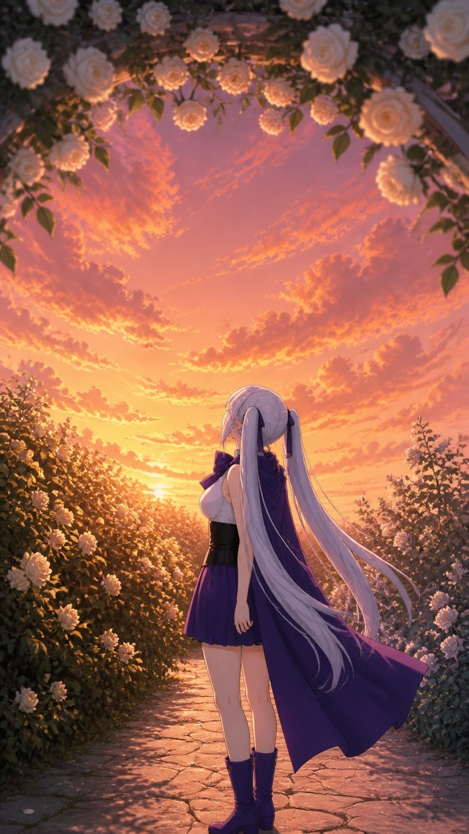 【壁紙/ロック画面】銀髪エルフの魔導姫ゼルモリア 見本11枚
