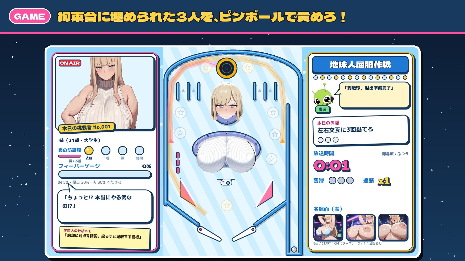 おっぱいピンボール