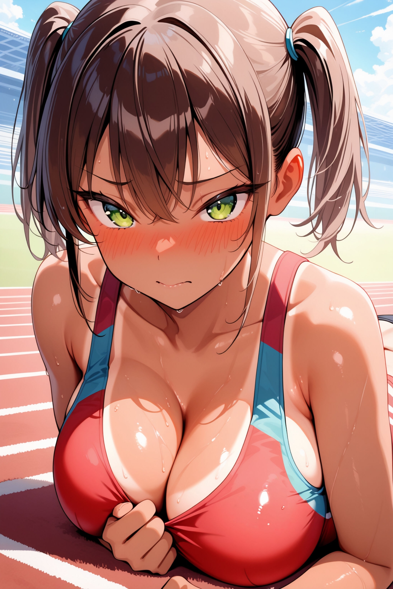 運動服イラスト集 その7 日焼け×大きめバスト 5人のスポーツウェア編【100枚】 – Preview 4