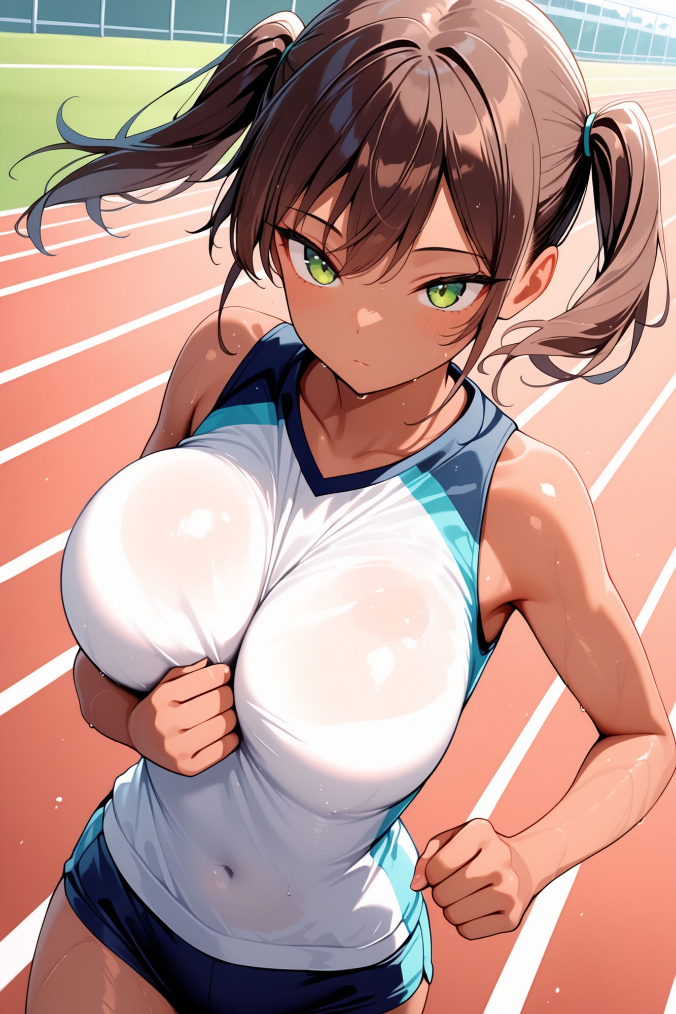 運動服イラスト集 その7 日焼け×大きめバスト 5人のスポーツウェア編【100枚】 – Preview 5