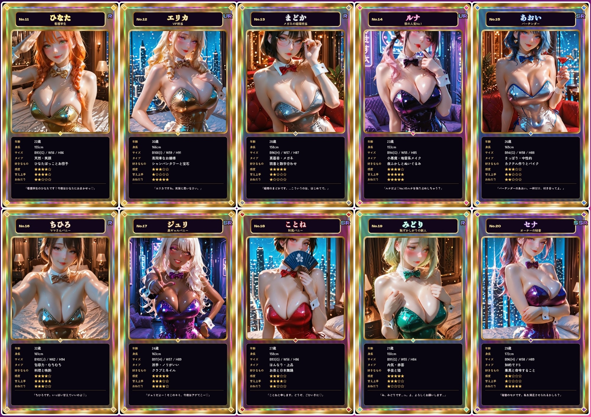 【4K神画質アニメ】巨乳がぶるん揺れ！バニーガール20人と正常位で中出しセックス【29分】