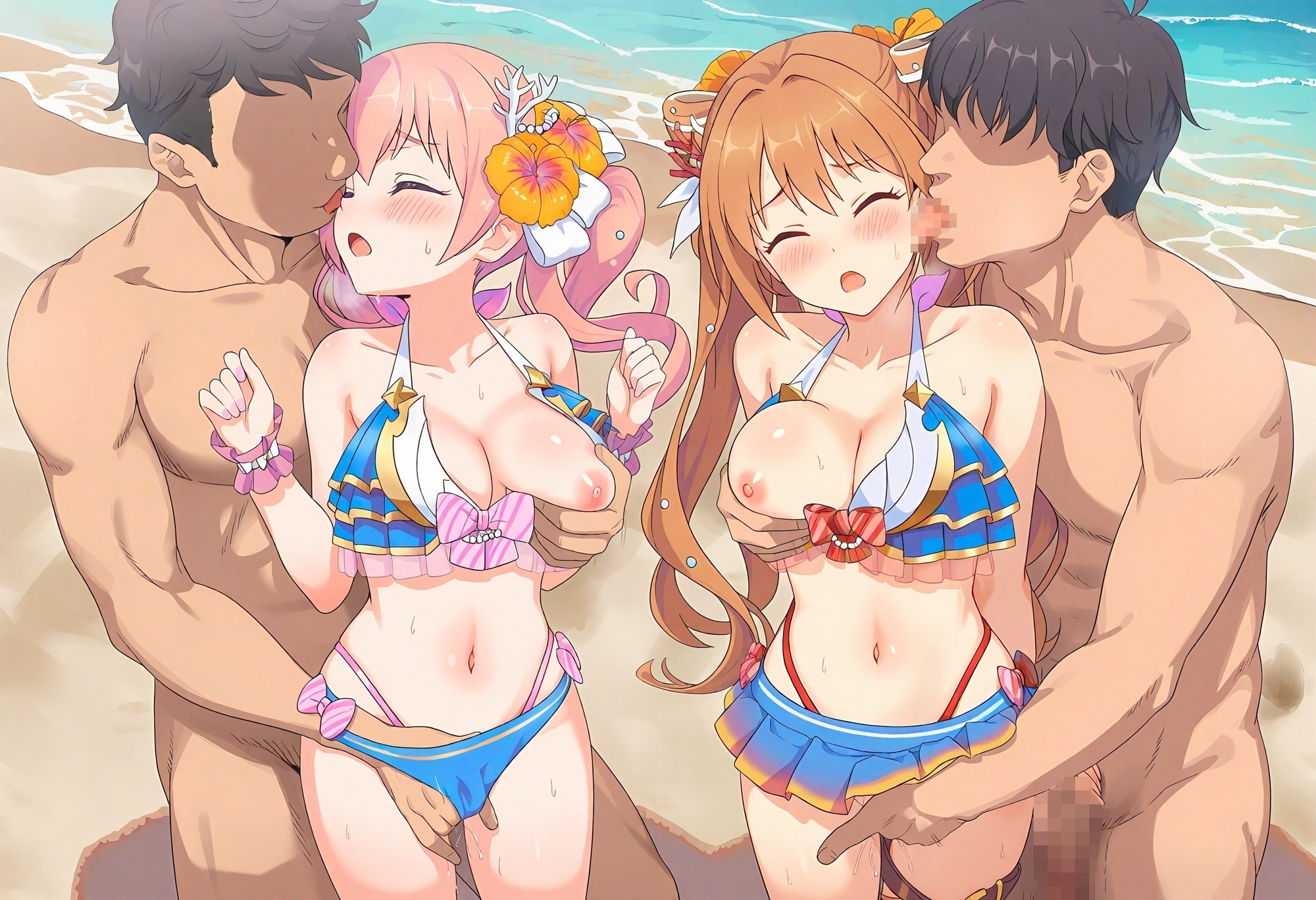 【プ◯コネR】カ◯ミナの水着乱交パーティー