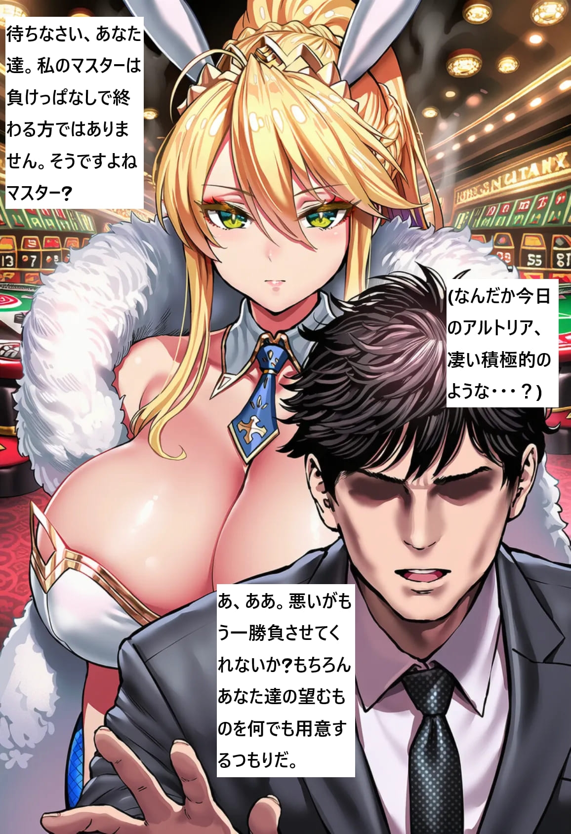 並行世界の黒人と化したマスターにセックスバトルに負けてアルトリアを寝取られるが最終的に「純愛」ENDになる話
