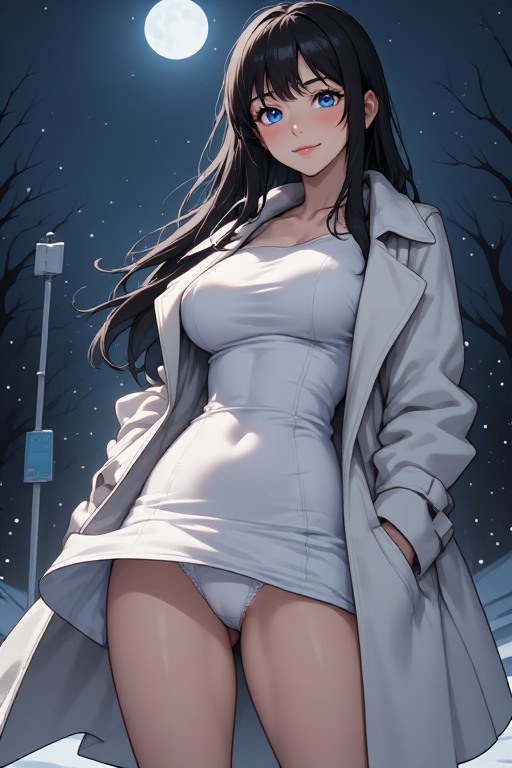 深夜タクシーで拾ったパンチラ美女の正体は、昔一夜を共にした全裸の雪女だった