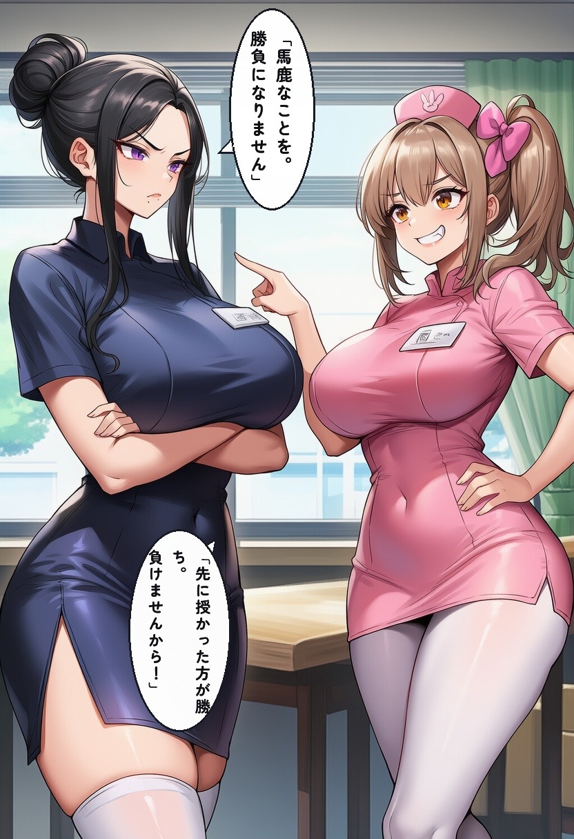 担当ナースの姉妹が、退院までに俺の子を孕もうと張り合ってくる 〜厳しい主任と積極的な新人の子づくり記録〜
