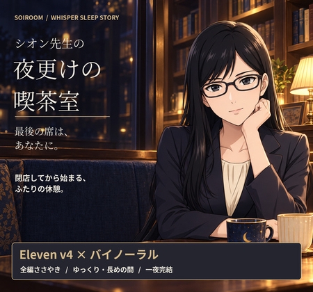 【全編ささやき・睡眠導入】シオン先生の夜更けの喫茶室 ～最後の席は、あなたに～【Eleven v4×バイノーラル】