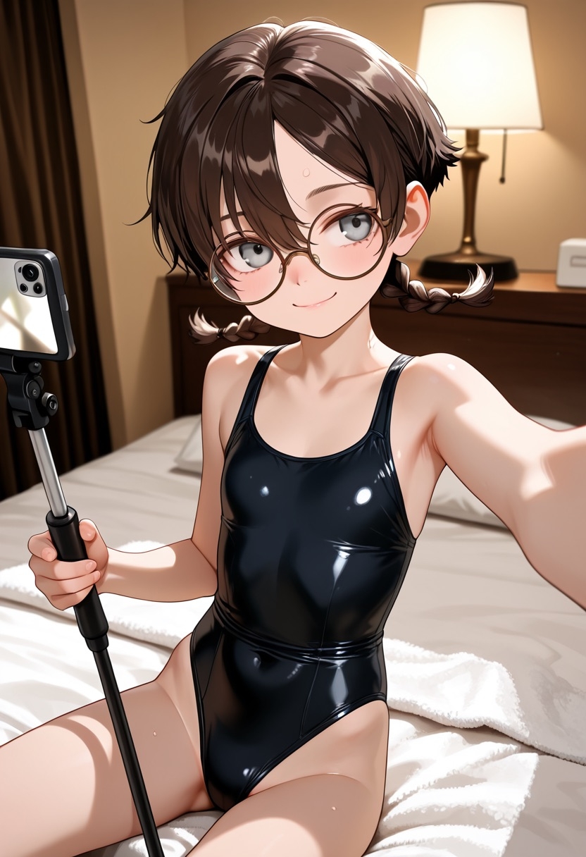 瓶底眼鏡・三つ編み・地味子かと思ったらデカパイ美少女だった件について【222枚】
