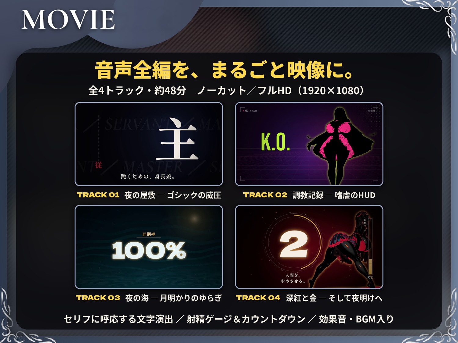 【48分 モーション映像化】デカふたなりのお嬢様はオナホ執事を離さない