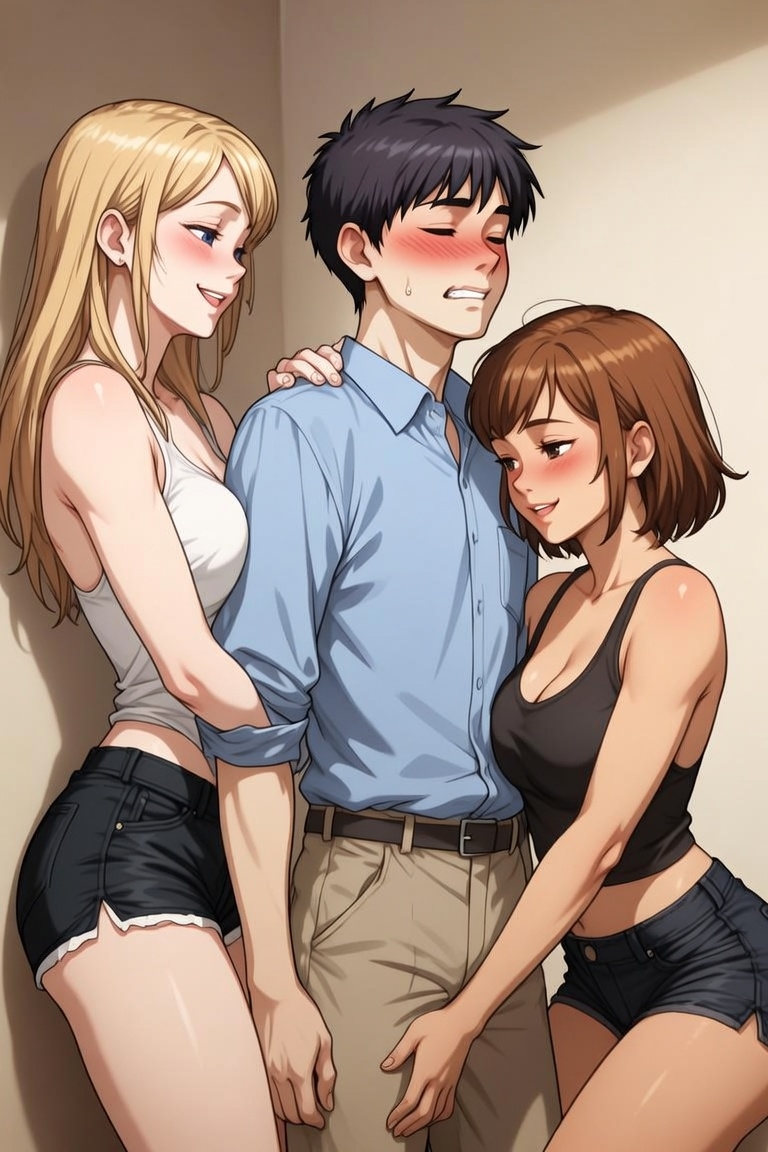 レズビアン2人組に誘惑される童貞男子 ～興奮してしまう童貞男子～ – Preview 6