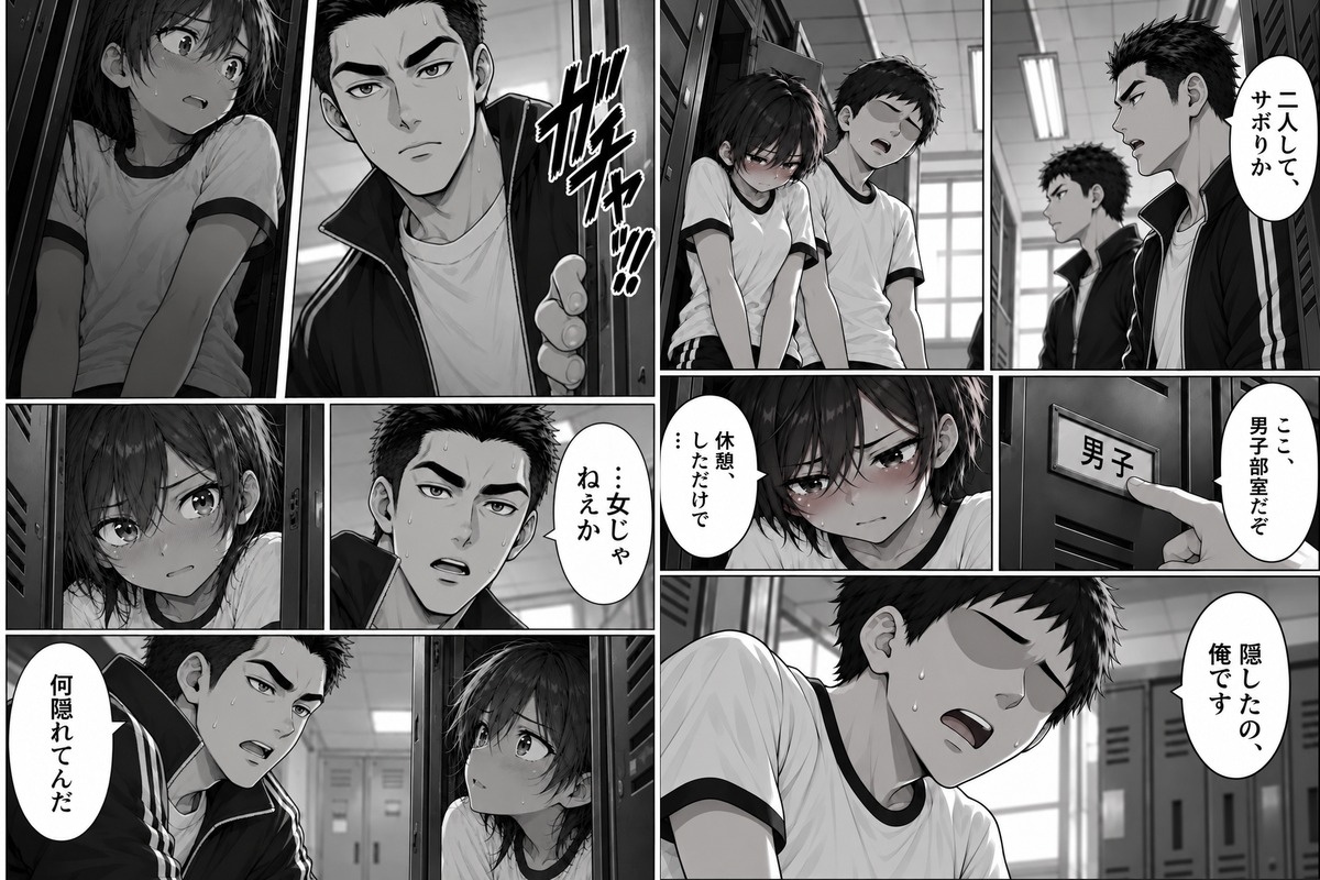 【ユウキ物語】ロッカーに隠れた短髪日焼けのあいつが先輩にバレて…俺の前で罰ゲーム開始 – Preview 5