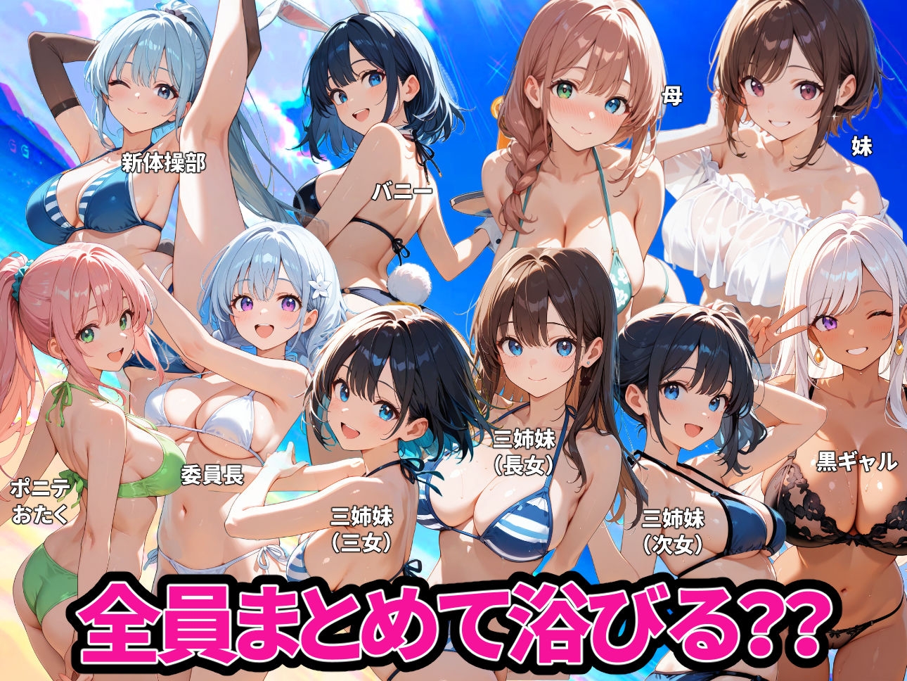 【アニメ】夏ビーチハーレム 水着美女55人SPD【美麗動画・フルボイス・フィニッシュ有】