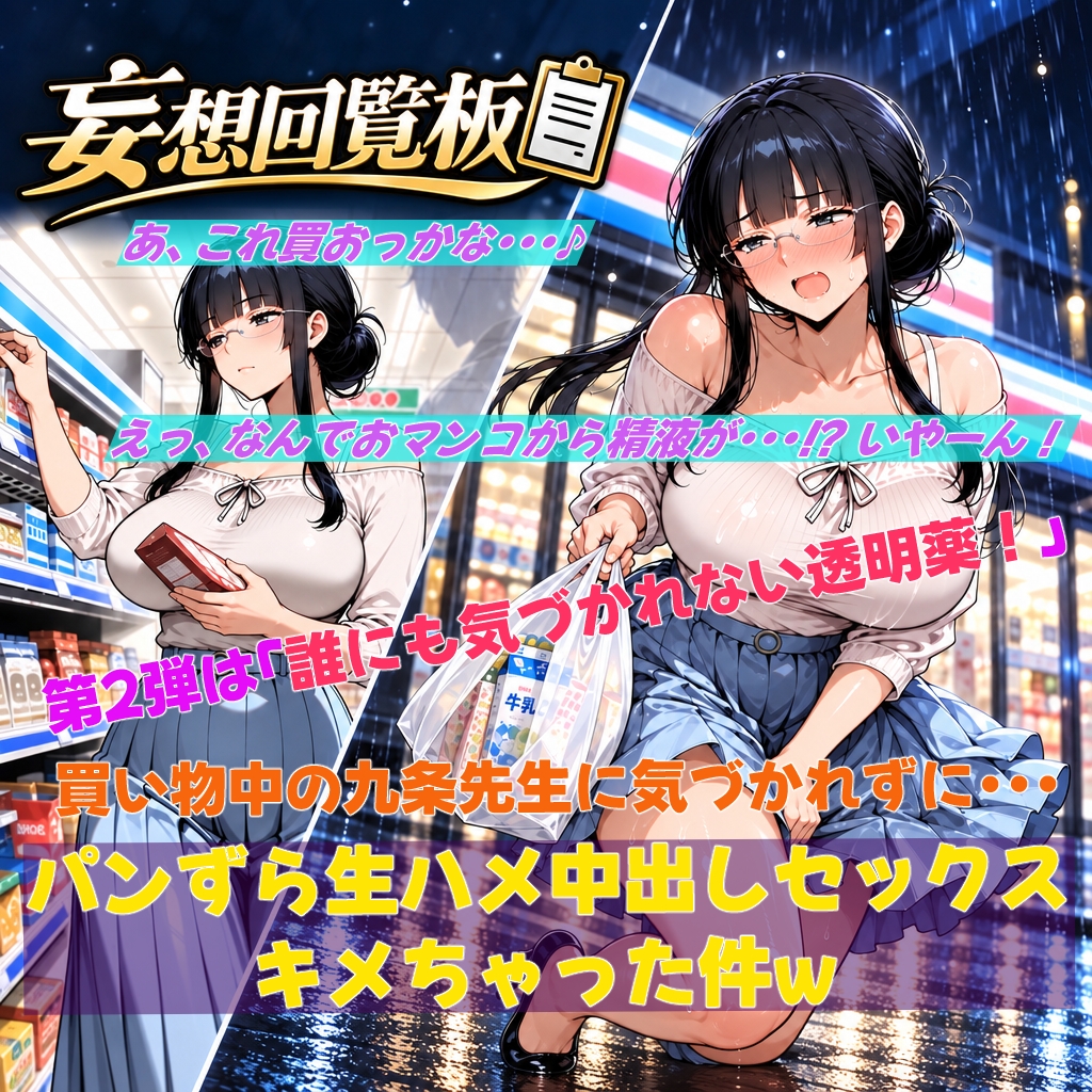 妄想回覧板02_【パンずらH】透明人間になってイタズラし放題！私服の女教師に気づかれずに中出しHできちゃった編