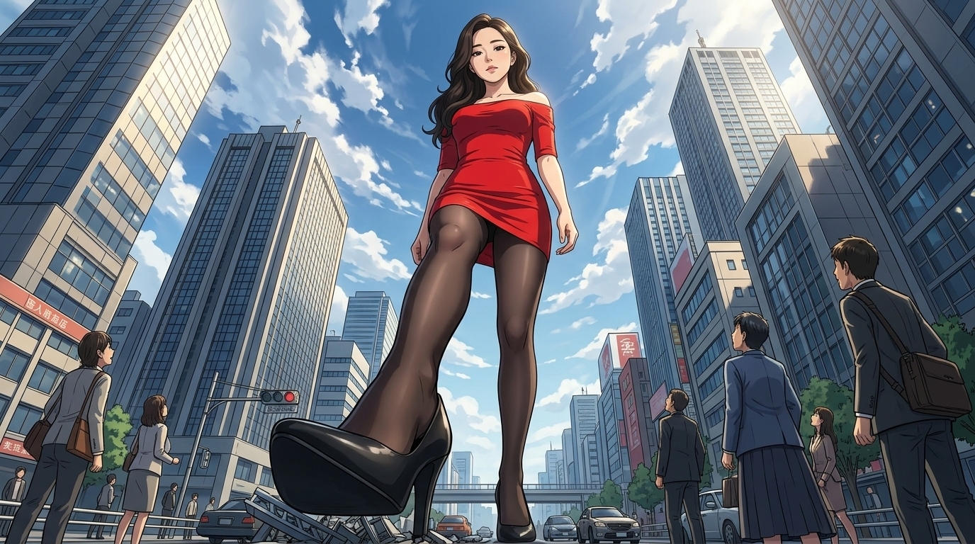 【AIアニメ動画】超巨大娘TOKYOクライシスII - 摩天楼に佇む巨人美女たち【特装スチル+ショート動画集】